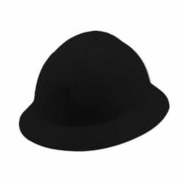 Full Brim Hard Hat, Fits Hat 6-1/2 to 8 in, Black, Polyethylene, 6 Point Ratchet Nylon, Class E