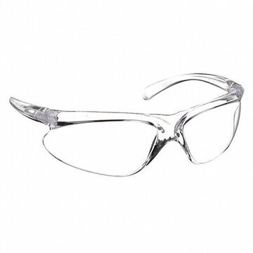 Safety Glasses, Medium, Anti-Scratch, Clear, Half-Frame, Wraparound, Clear