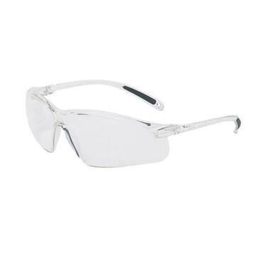Safety Glasses, Medium, Anti-Scratch, Clear, Half-Frame, Wraparound, Clear