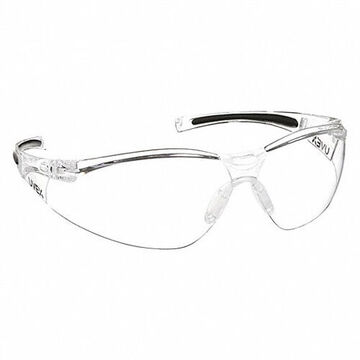 Safety Glasses, Medium, Anti-Fog, Clear, Half-Frame, Wraparound, Clear