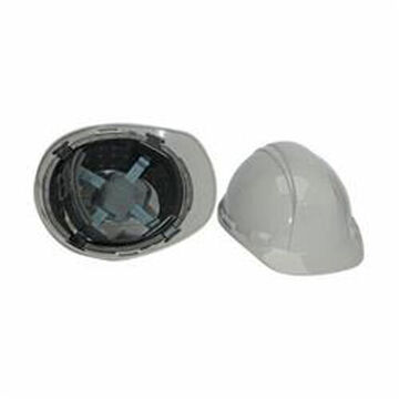 Front Brim Hard Hat, Fits Hat 6-1/2 to 8 in, Gray, HDPE, 4 Point Ratchet Nylon, Class E