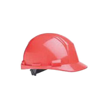 Casque rigide à bord avant, convient aux chapeaux de 6-1/2 à 8 po, rouge, PEHD, nylon à cliquet 4 points, classe E