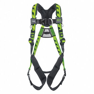 Full Body Harness, S/M, 400 lb Capacity, Green, Polyester