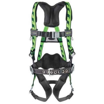 Stretchable Full Body Harness, L/XL, 400 lb Capacity, Green, Polyester