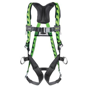 Full Body Harness, L/XL, 400 lb Capacity, Green, Polyester