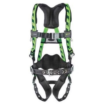 Full Body Harness, L/XL, 400 lb Capacity, Green, Polyester