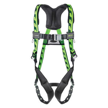 Full Body Harness, S/M, 400 lb Capacity, Green, Polyester