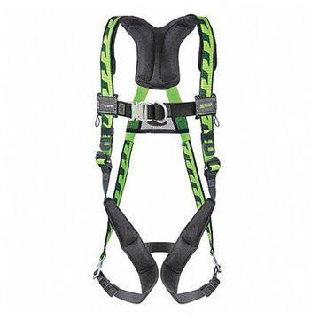 Full Body Harness, S/M, 400 lb Capacity, Green, Polyester