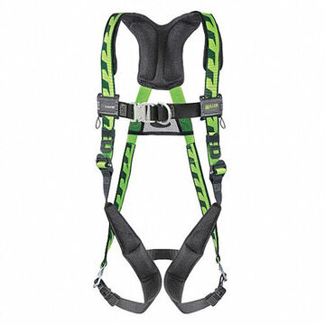 Full Body Harness, S/M, 400 lb Capacity, Green, Polyester