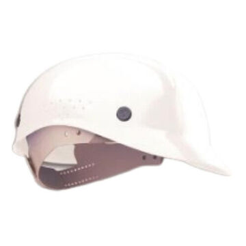 Front Brim Bump Cap, Fits Hat 6-1/2 to 8 in, White, HDPE, 4-Point Pin Lock