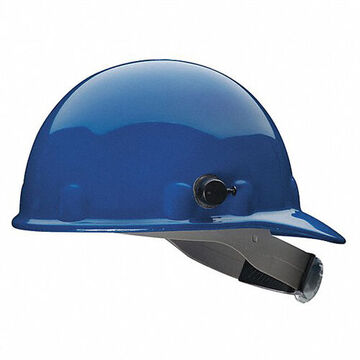 Front Brim Head Protection Hard Hat, Fits Hat 6-5/8 to 7-3/4 in, Blue, Thermoplastic, 8 Point Ratchet Nylon, Class E