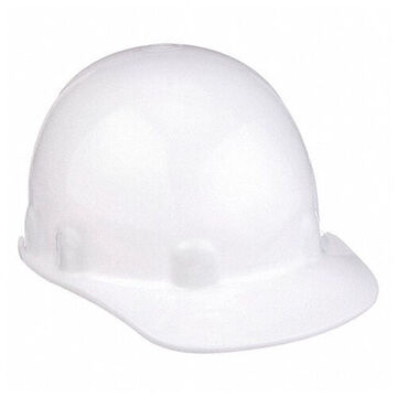 Hard Hat Front Brim Head Protection, Fits Hat 6-1/2 To 8 In, White, Thermoplastic, 8 Point Ratchet Nylon, Class E