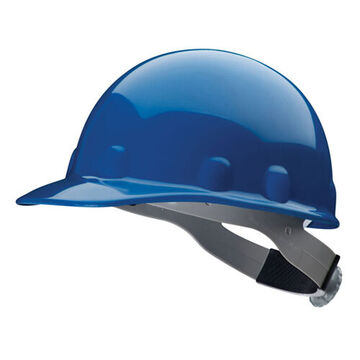 Front Brim Head Protection Hard Hat, Fits Hat 6-1/2 to 8 in, Blue, Thermoplastic, 8-Point Ratchet, Class E, G, C