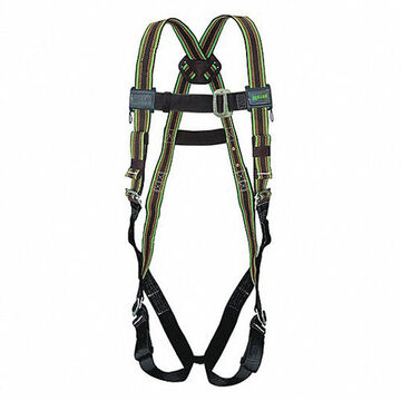 Stretchable Full Body Harness, L/XL, 400 lb Capacity, Green, Polyester