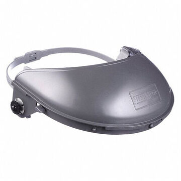 Hard Hat Attachment Faceshield, Ansi Z87.1 Standard, Plastic, Gray