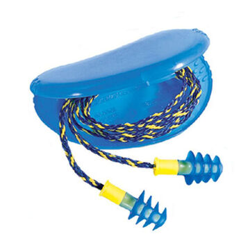Corded Ear Plug, 22 dB, Flanged, Blue, Regular