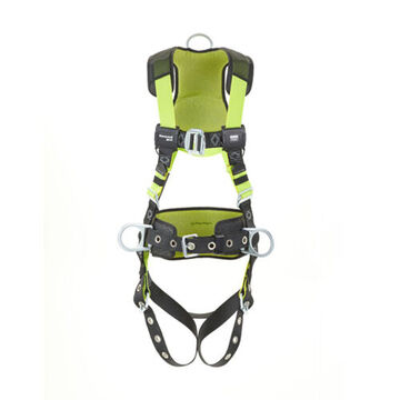 Full Body Harness, 2XL, 420 lb Capacity, Green, Stretchable Polyester