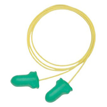Corded Ear Plug, 30 dB, Contoured-T, Green, One-Size Fits All