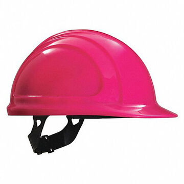 Front Brim Head Protection Hard Hat, Fits Hat 6-1/2 to 8 in, Pink, HDPE, 4 Point Pinlock, Class E
