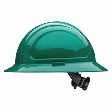 Front Brim Hard Hat, Green, HDPE, Ratchet, Class E