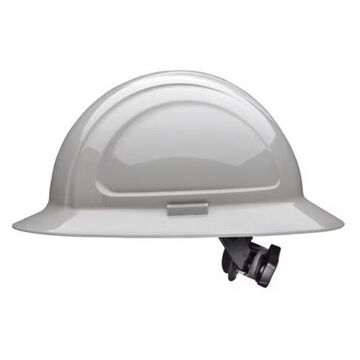 Front Brim Hard Hat, Gray, HDPE, Ratchet, Class E