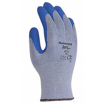 General Purpose Gloves, 2XL, Rubber, Gray Knit/Blue Glove, Knit, Cotton Polyester, Natural Rubber Latex Knit