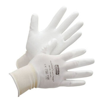 General Purpose Gloves, Polyurethane, White, Full-finger, Nylon