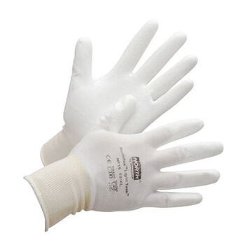 General Purpose Gloves, Bi-polymer, White, Polyurethane
