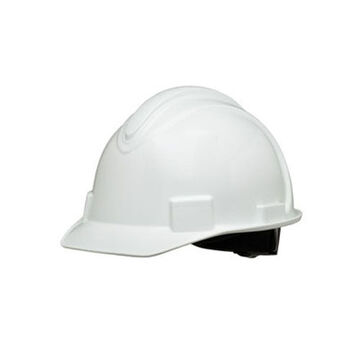Non Vented Short Brim Baseball Hard Hat, Fits Hat 6-1/2 to 7-7/8 in, White, HDPE, 4 Point Ratchet, Class E