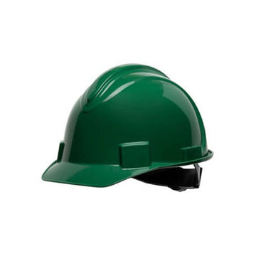 Non Vented Short Brim Baseball Hard Hat, Fits Hat 6-1/2 to 7-7/8 in, Green, HDPE, 4 Point Ratchet, Class E