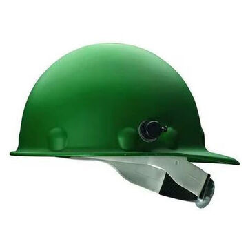 Front Brim Hard Hat, Green, Fiberglass, Ratchet, Class C, G