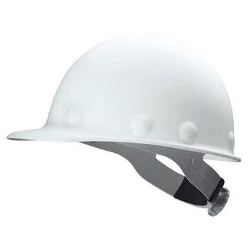 Front Brim Hard Hat, White, Fiberglass, Ratchet, Class C, G