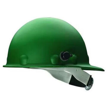 Front Brim Hard Hat, Green, Fiberglass, Ratchet, Class C, G