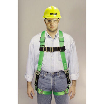 Full Body Harness, 2XL, 400 lb Capacity, Green, Polyester