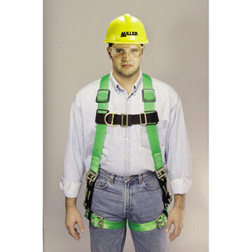 Full Body Harness, Universal, 400 lb Capacity, Green, Polyester