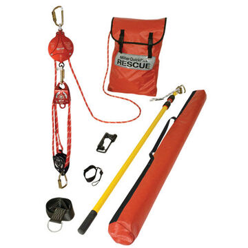 Premium Rescue Kit, 400 lb Capacity, Aluminum, Stainless Steel, Red