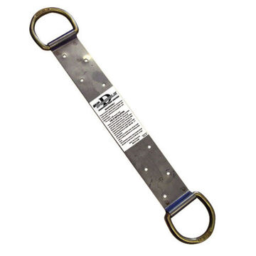 Double D Roof Anchor, 310 lb Capacity, 17-7/8 in lg, 2 in wd, Stamping 304 Stainless Steel, D-Rings Zinc-Plated Steel