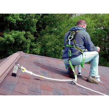 Roof Anchor Double D, 310 Lb Capacity, 17-7/8 In Lg, 2 In Wd, Stamping 304 Stainless Steel, D-rings Zinc-plated Steel