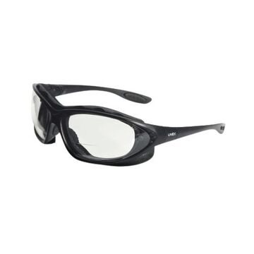 Safety Glasses Bi-focal, Medium, Uvextreme Anti-fog, Clear, Wraparound, Black