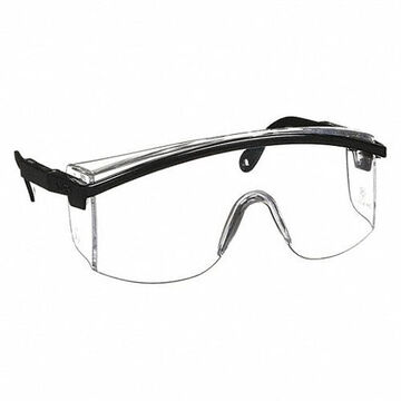 Lunettes de sécurité, moyennes, anti-rayures, transparentes, pleine monture, enveloppantes, noires