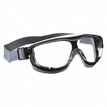 Impact Chemical Splash Safety Goggles, Universal, Anti-Fog, Anti-Static, Anti-Scratch, Clear, Wraparound, Black