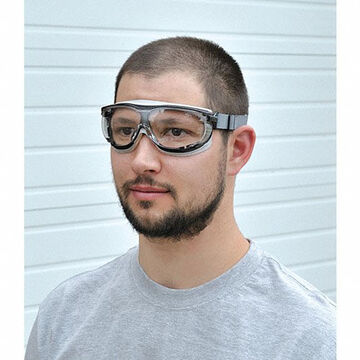 Impact Chemical Splash Safety Goggles, Universal, Anti-Fog, Anti-Static, Anti-Scratch, Clear, Wraparound, Black