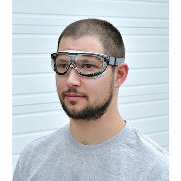 Safety Goggles Impact Chemical Splash, Universal, Anti-fog, Anti-static, Anti-scratch, Clear, Wraparound, Black