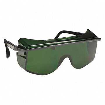 Safety Glasses, Medium, Anti-Scratch, Green, Frameless, OTG, Black