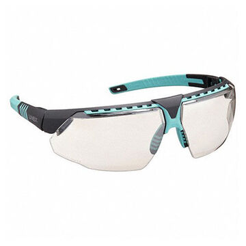 Safety Glasses, Medium, Anti-Fog, Anti-Scratch, Gray, Half-Frame, Wraparound, Blue