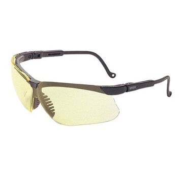 Safety Glasses, Medium, Uvextreme Anti-Fog, Amber, Wraparound, Black