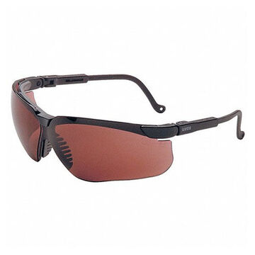 Safety Glasses, Medium, Scratch Resistant, SCT-Gray, Full Frame, Wraparound, Black