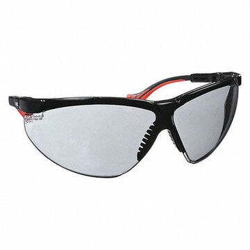 Safety Glasses, Medium, Hydroshield, Gray, Half-Frame, Wraparound, Black