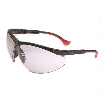 Safety Glasses, Medium, Ultra-dura Hcoat, Hydroshield Af, Anti-Fog, Hydrophilic, Hydrophobic, Scratch-Resistant, Gray, Half-Frame, Black