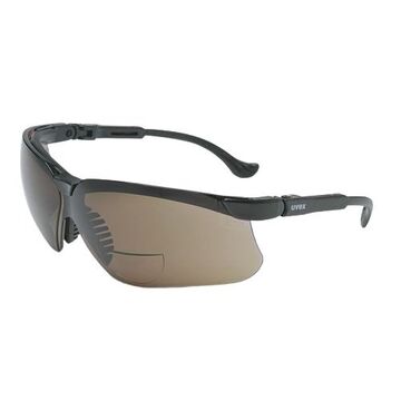Safety Glasses, Universal, Ultra-Dura, Scratch Resistant, Gray, Non-Metal Frame, Black